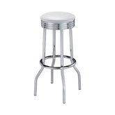 Coaster Theodore Upholstered Top Bar Stools White and Chrome (Set of 2) Model 2299W
